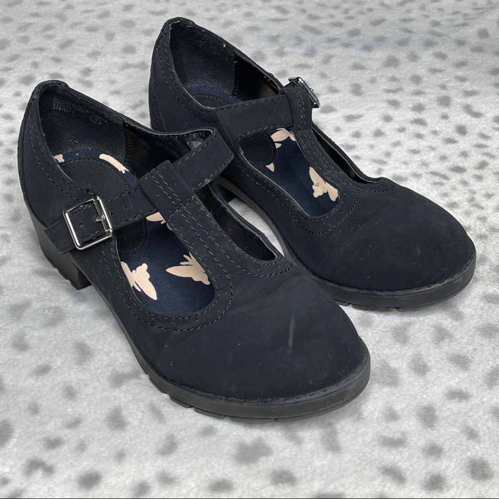 Soda Mary Jane Chunky Heel Faux Suede 1990’s